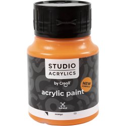 Creall Studio Akrylmaling, halvd&aelig;kkende, orange (09), 500 ml/ 1 fl.