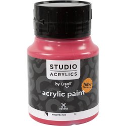 Creall Studio Akrylmaling, halvd&aelig;kkende, magenta red (13), 500 ml/ 1 fl.