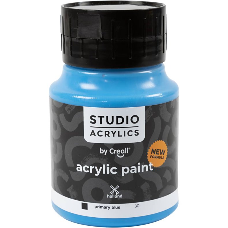 Creall Studio Akrylmaling, d&aelig;kkende, primary blue (30), 500ml/ 1 fl.