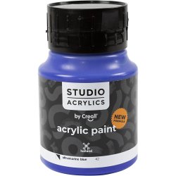 Creall Studio Akrylmaling, halvd&aelig;kkende, ultramarine blue (42), 500 ml/ 1 fl.