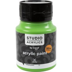 Creall Studio Akrylmaling, halvd&aelig;kkende, brilliant green (50), 500 ml/ 1 fl.
