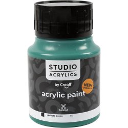 Creall Studio Akrylmaling, d&aelig;kkende, phtalo green (52), 500 ml/ 1 fl.