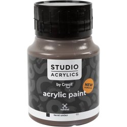 Creall Studio Akrylmaling, d&aelig;kkende, burnt umber (69), 500 ml/ 1 fl.