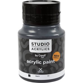 Creall Studio Akrylmaling, dækkende, black (99), 500 ml/ 1 fl.
