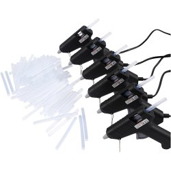 Limpistoler med lim, 130 &deg;C - lavtemperatur, ca. 125 cm ledning, EU, 1 s&aelig;t