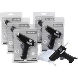 Limpistoler med lim, 130 &deg;C - lavtemperatur, ca. 125 cm ledning, EU, 1 s&aelig;t