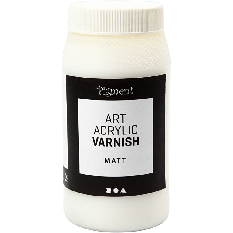 Art Acrylic Slutfernis, mat transparent, hvid, 500ml/ 1 ds.