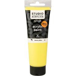 Creall Studio Akrylmaling, halvd&aelig;kkende, lemon yellow (05), 120 ml/ 1 fl.