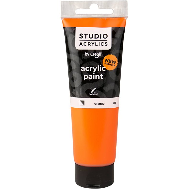 Creall Studio Akrylmaling, halvd&aelig;kkende, orange (09), 120ml/ 1 fl.