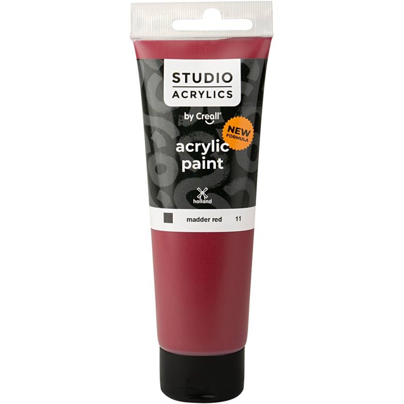 Creall Studio Akrylmaling, d&aelig;kkende, madder red (11), 120ml/ 1 fl.