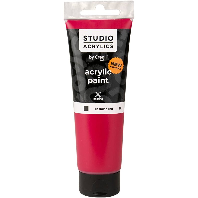 Creall Studio Akrylmaling, d&aelig;kkende, carmine red (12), 120ml/ 1 fl.