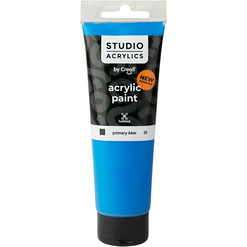 Creall Studio Akrylmaling, d&aelig;kkende, primary blue (30), 120ml/ 1 fl.