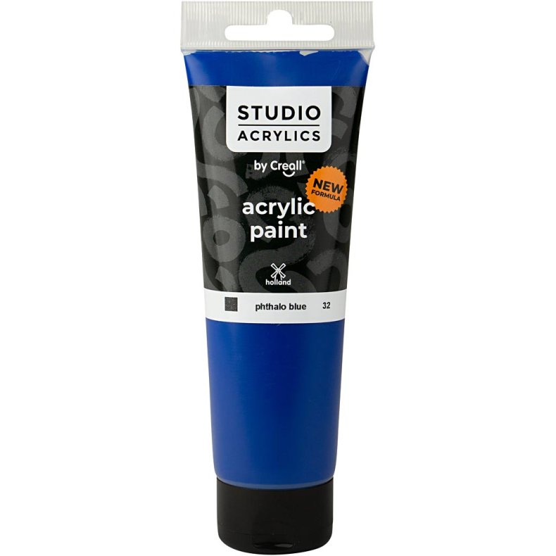 Creall Studio Akrylmaling, d&aelig;kkende, phtalo blue (32), 120ml/ 1 fl.