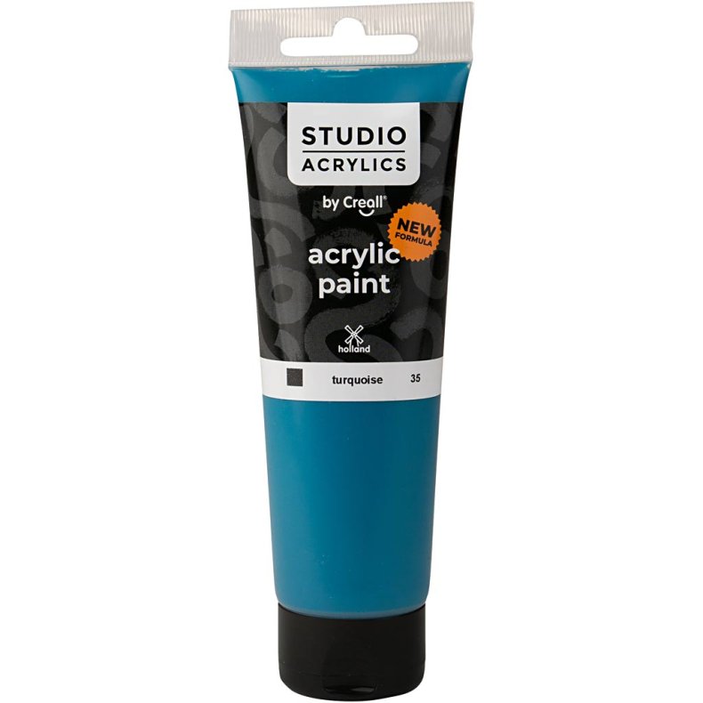 Creall Studio Akrylmaling, d&aelig;kkende, turquoise (35), 120ml/ 1 fl.