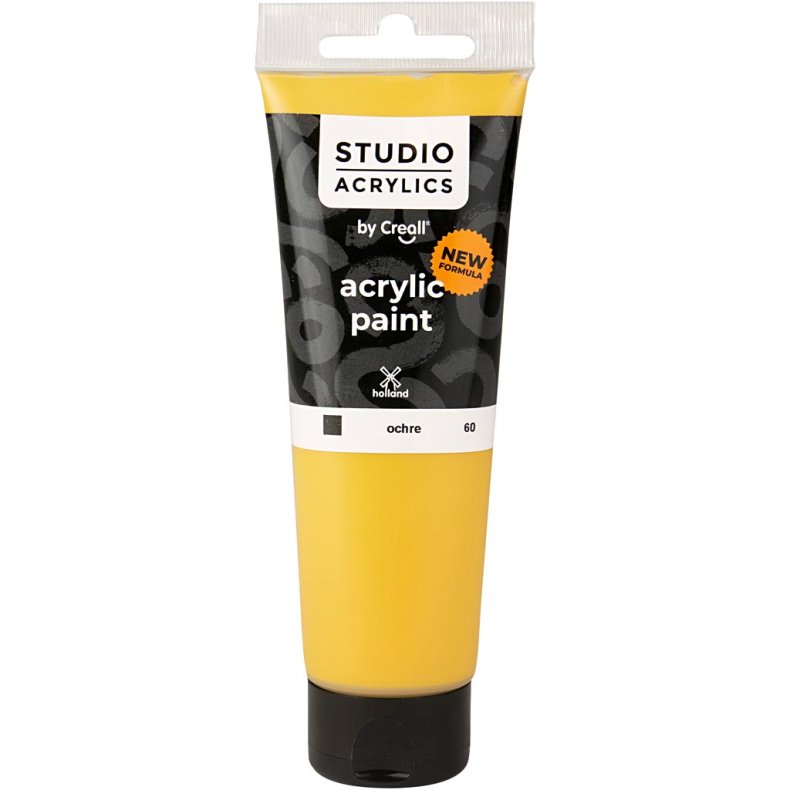 Creall Studio Akrylmaling, d&aelig;kkende, ochre (60), 120ml/ 1 fl.