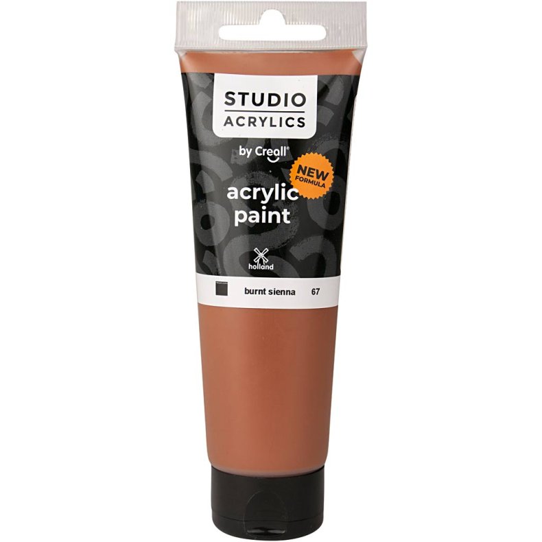 Creall Studio Akrylmaling, d&aelig;kkende, burnt sienna (67), 120ml/ 1 fl.