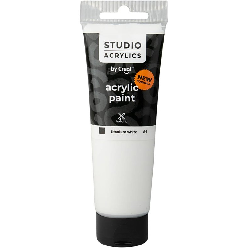 Creall Studio Akrylmaling, d&aelig;kkende, white (81), 120ml/ 1 fl.