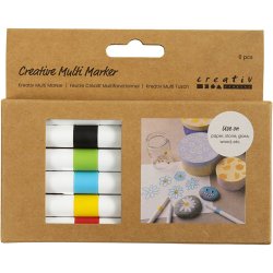 Kreativ Multi Tusch, streg 4 mm, ass. farver, 6 stk./ 1 pk.