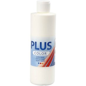Plus Color Hobbymaling, r&aring;hvid, 250 ml/ 1 fl.