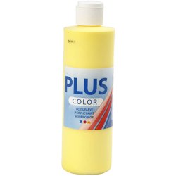 Plus Color Hobbymaling, prim&aelig;r gul, 250 ml/ 1 fl.