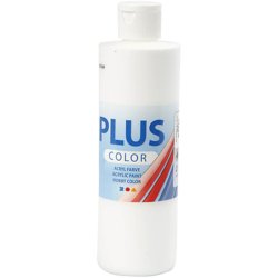 Plus Color Hobbymaling, hvid, 250 ml/ 1 fl.