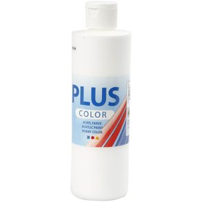 Plus Color Hobbymaling, hvid, 250 ml/ 1 fl.