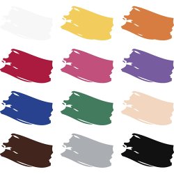 Plus Color Hobbymaling, standardfarver, 12x250 ml/ 1 pk.