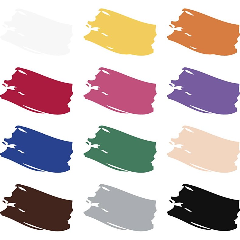 Plus Color Hobbymaling, standardfarver, 12x250 ml/ 1 pk.