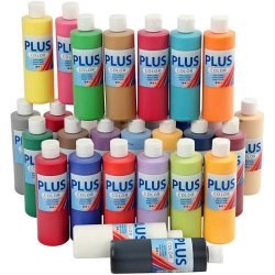 Plus Color Hobbymaling, ass. farver, 30x250 ml/ 1 pk.