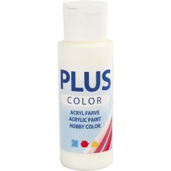 Plus Color Hobbymaling, r&aring;hvid, 60 ml/ 1 fl.