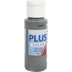 Plus Color Hobbymaling, m&oslash;rk gr&aring;, 60 ml/ 1 fl.
