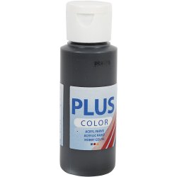 Plus Color Hobbymaling, sort, 60 ml/ 1 fl.