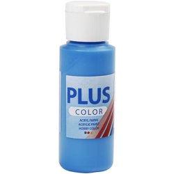Plus Color Hobbymaling, prim&aelig;r bl&aring;, 60 ml/ 1 fl.