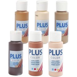 Plus Color Hobbymaling, ass. farver, 6x60 ml/ 1 pk.
