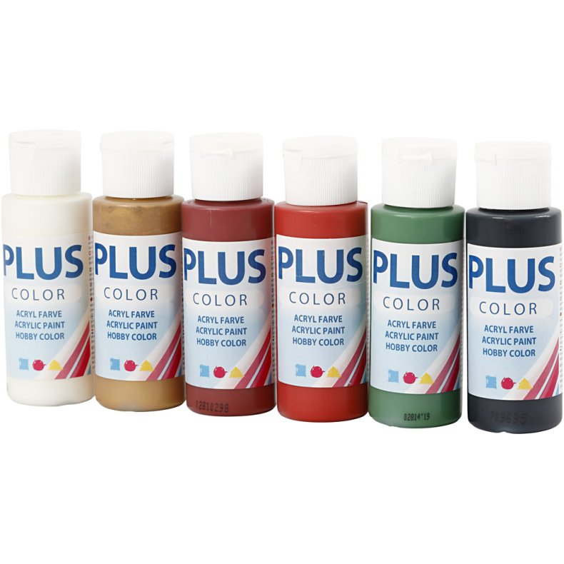 Plus Color Hobbymaling, julefarver, 6x60 ml/ 1 pk.
