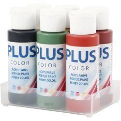 Plus Color Hobbymaling, julefarver, 6x60 ml/ 1 pk.