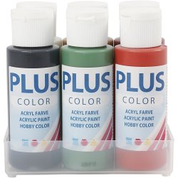 Plus Color Hobbymaling, julefarver, 6x60 ml/ 1 pk.