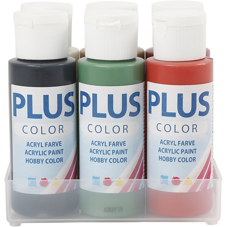 Plus Color Hobbymaling, julefarver, 6x60 ml/ 1 pk.