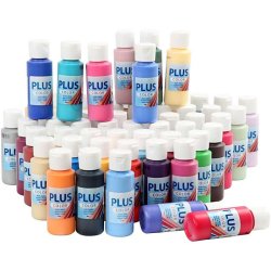 Plus Color Hobbymaling, ass. farver, 60x60 ml/ 1 pk.