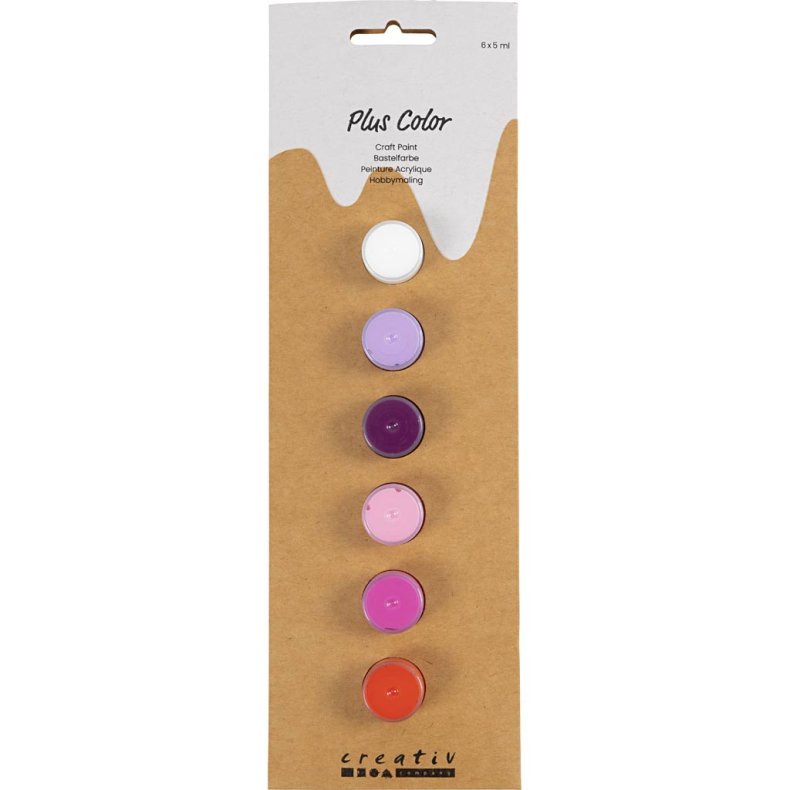 Plus Color Hobbymaling, lilla/pink harmoni, 6x5 ml/ 1 pk.
