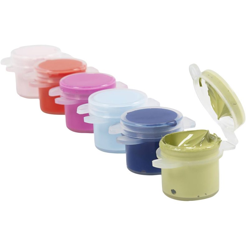 Plus Color Hobbymaling, st&aelig;rke farver, 6x5 ml/ 1 pk.