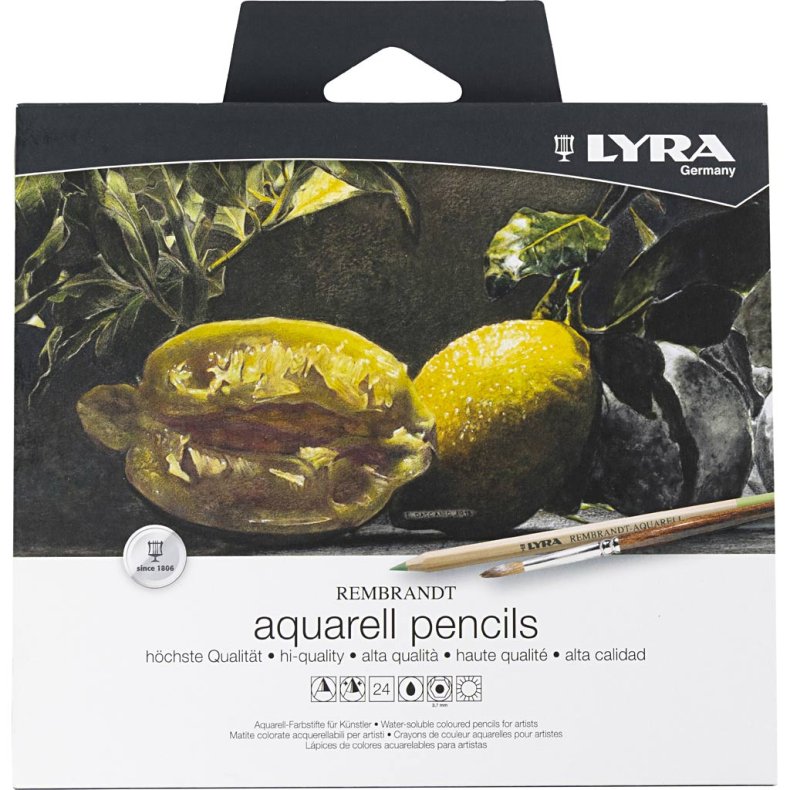 Lyra Rembrandt akvarel farveblyanter, ass. farver, 24 stk./ 1 pk.