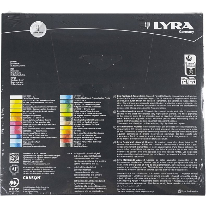Lyra Rembrandt akvarel farveblyanter, ass. farver, 24 stk./ 1 pk.
