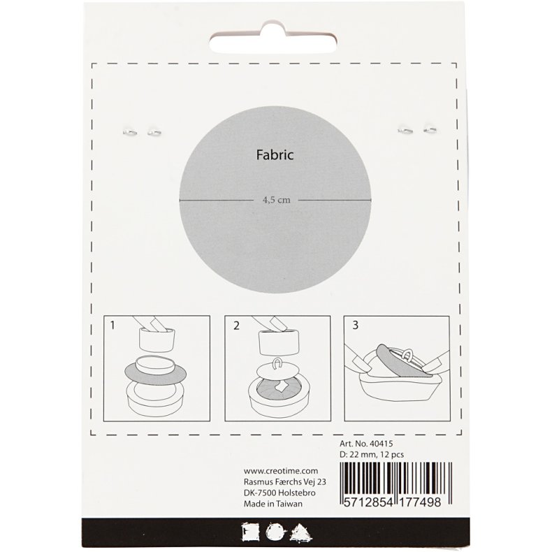 Overtr&aelig;ksknapper, diam. 22 mm, 12 stk./ 1 pk.