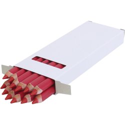 edu Kraftige Farveblyanter, tykkelse 10 mm, mine 6,25 mm, m&oslash;rk r&oslash;d, 12 stk./ 1 pk.