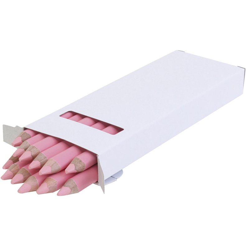 edu Kraftige Farveblyanter, tykkelse 10 mm, mine 6,25 mm, rosa, 12 stk./ 1 pk.