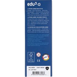 edu Kraftige Farveblyanter, tykkelse 10 mm, mine 6,25 mm, lys gr&oslash;n, 12 stk./ 1 pk.