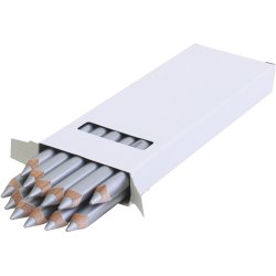 edu Kraftige Farveblyanter, tykkelse 10 mm, mine 6,25 mm, s&oslash;lv, 12 stk./ 1 pk.
