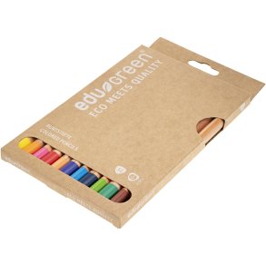 Edugreen Kraftige Farveblyanter, tykkelse 10 mm, mine 5 mm, ass. farver, 12 stk./ 1 pk.