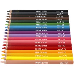 edu Kraftige Farveblyanter, tykkelse 10 mm, mine 6,25 mm, ass. farver, 18 stk./ 1 pk.